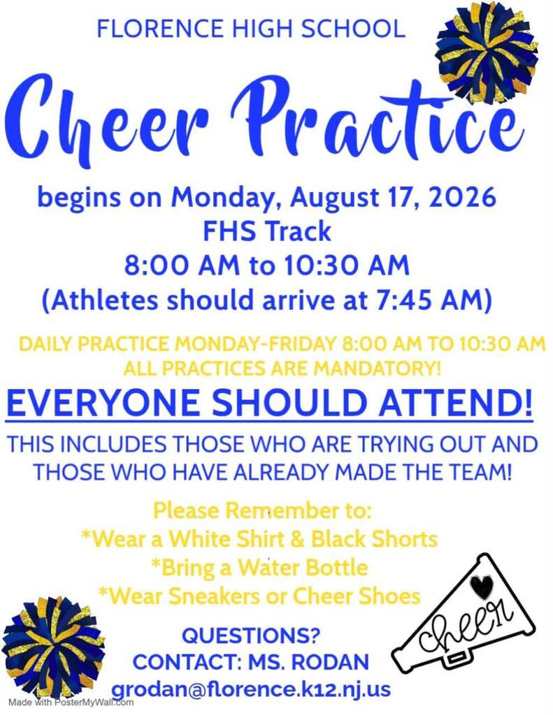 Cheer practice starts on august 17th