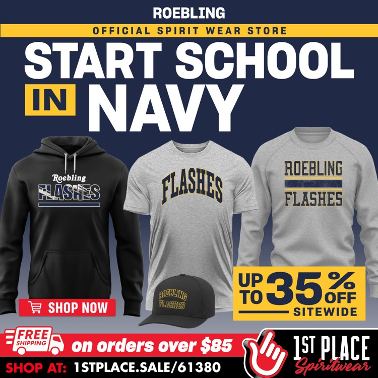 roebling school back to school Spiritwear sale happening until September 14