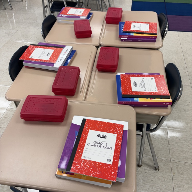 school supplies on a desk