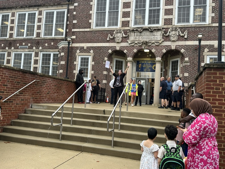 Florence Township fire department welcoming Roebling school students
