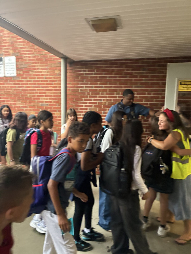 Students walking into Riverfront school