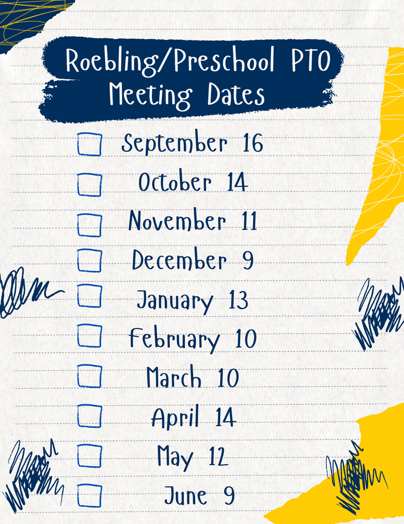 roebling pto meeting dates