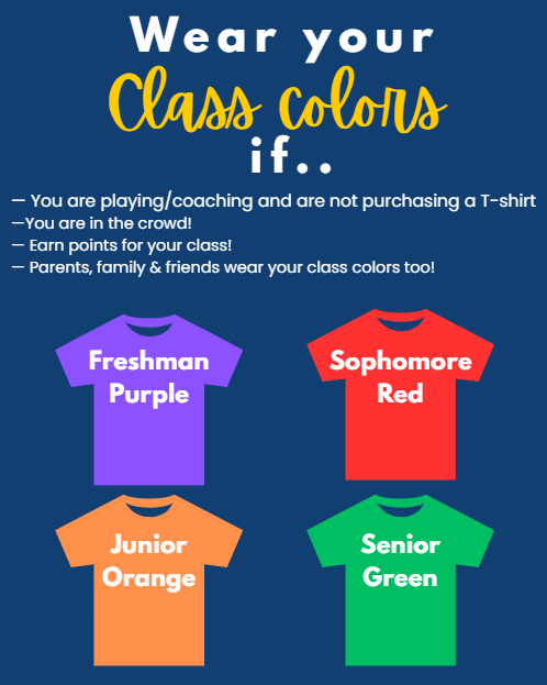 Class colors tshirt for Powder Puff game
