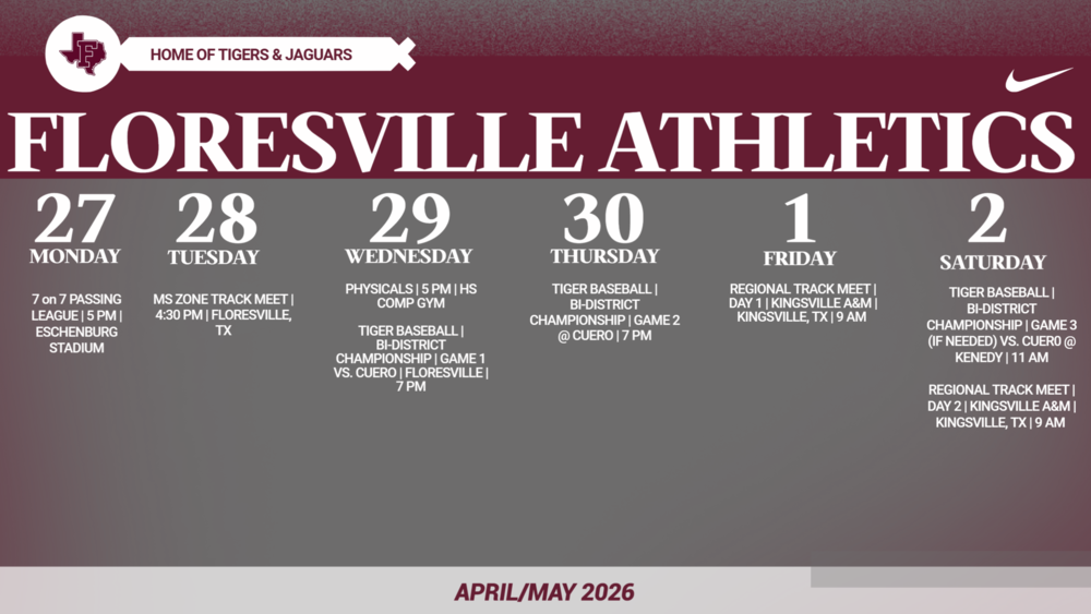 Week of 04/27/26