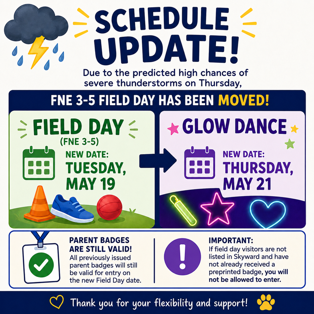 Field Day Schedule Update
