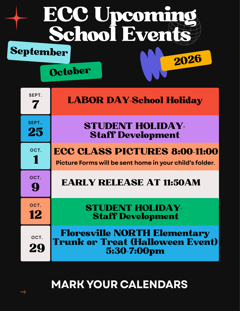 Upcoming School Events for September and October 2026