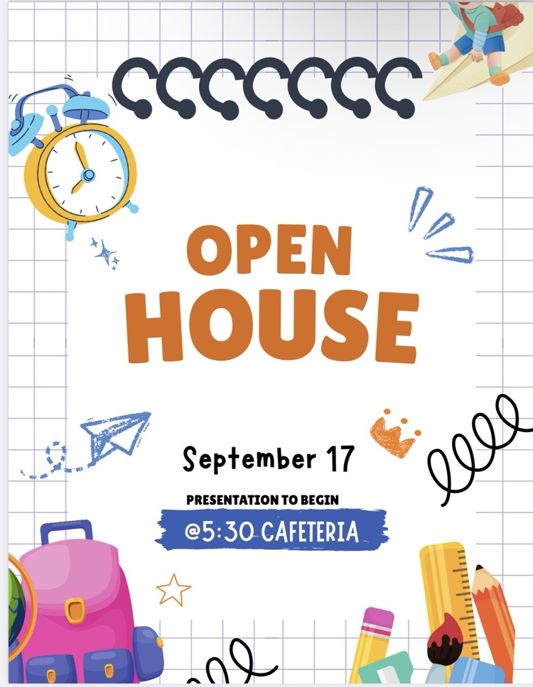 Open House is 5:30-7 pm on Thursday, Sept. 17.