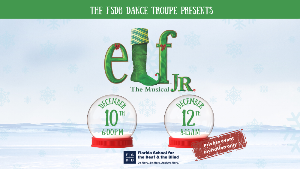 FSDB Dance Troupe Presents Elf The Musical JR. on December 10, 2025 at 6 pm and December 12, 2025 at 8:15 AM