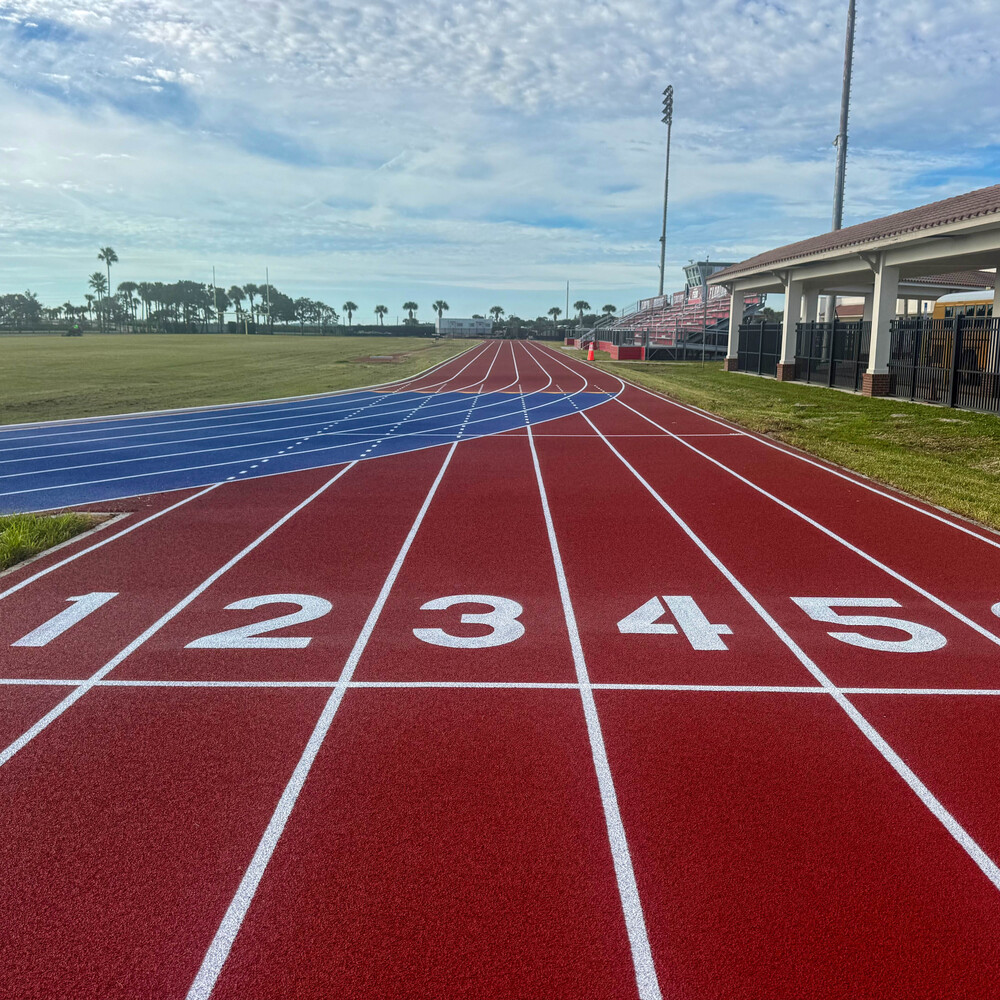 Starting line at the new track.