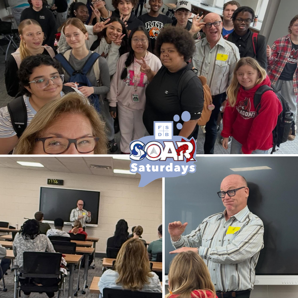 Three photo collage of DB Design & SOAR students with Mr. Dunn inside the classrooms. 