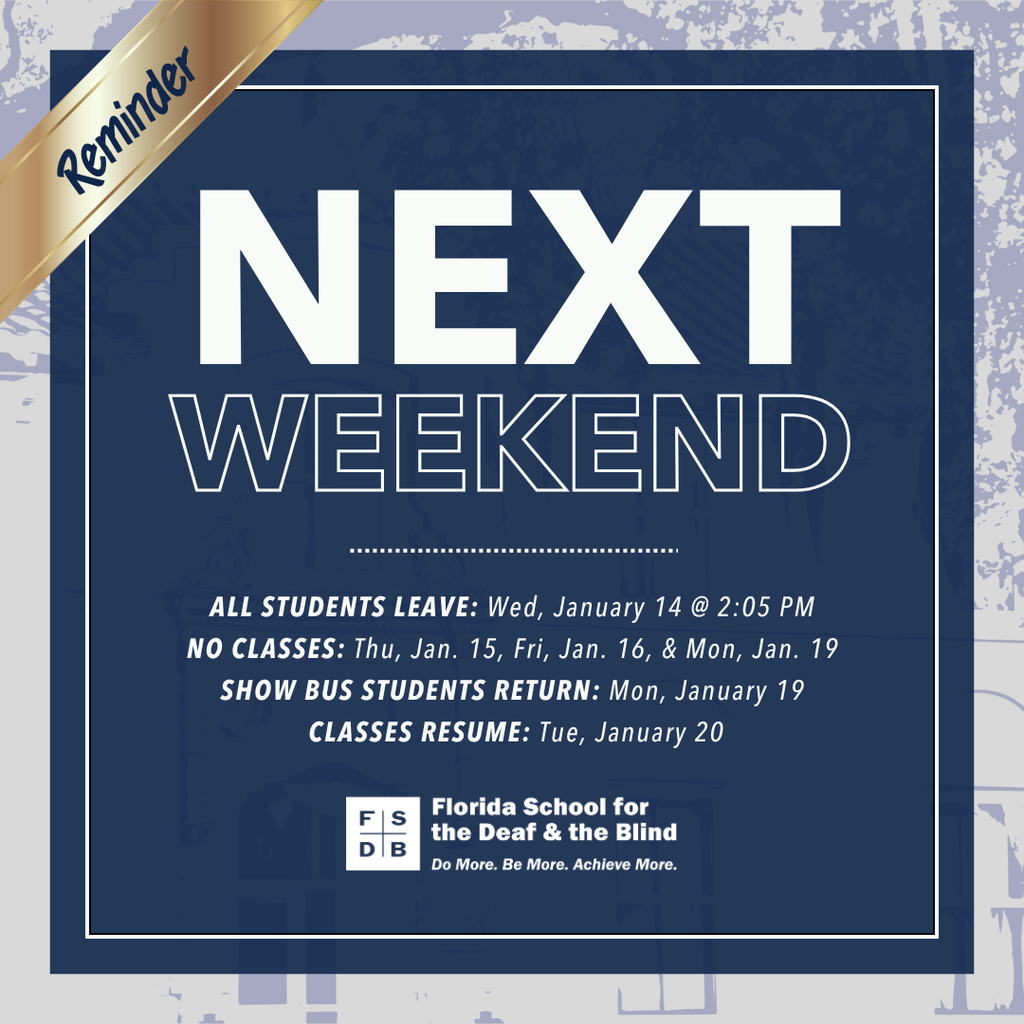 Reminder Next Weekend – 2026-01-09