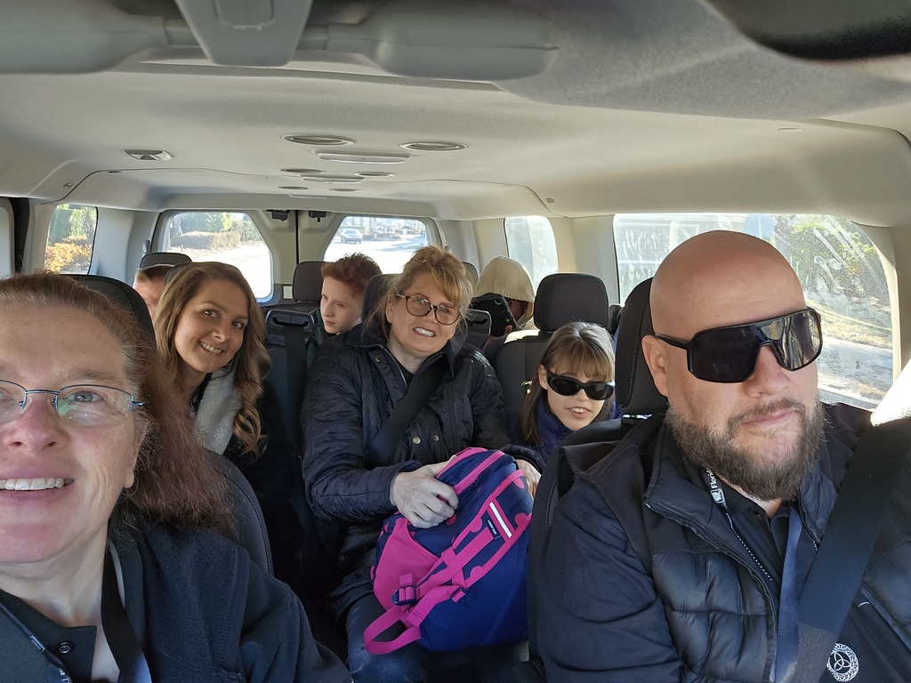 In the van on the way to the convention center