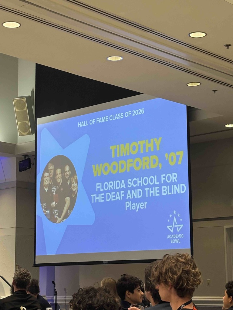 Screen protector shows hall of game class of 2026, for an FSDB alumni of Timothy Woodford, 07.