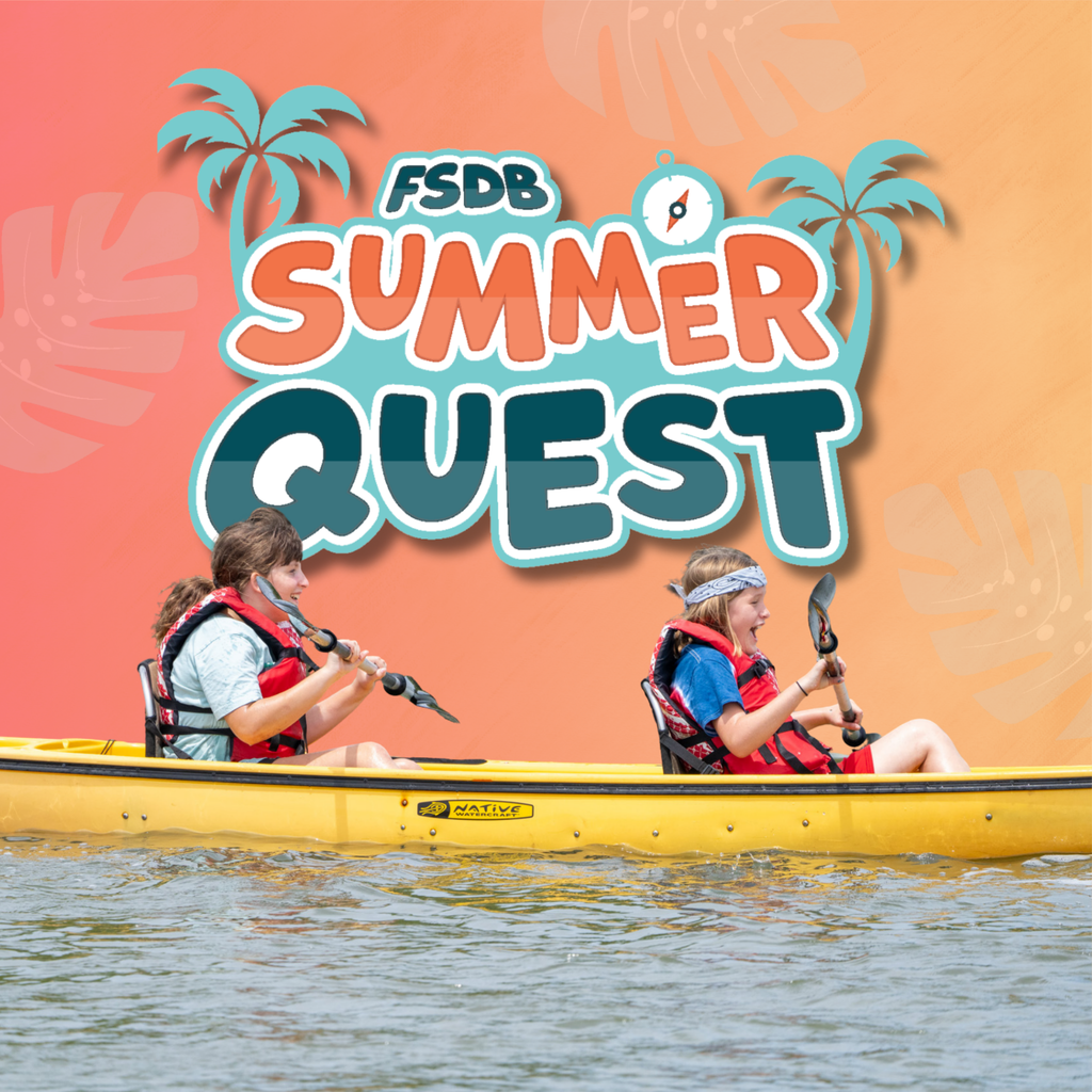 Two students kayaking at the FSDB Summer Quest.