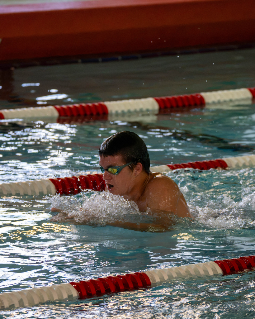 A FSDB swimmer in the water.