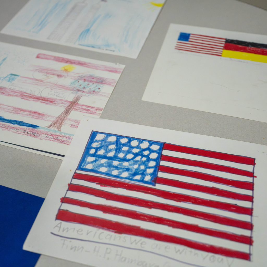 Drawings of the USA and Germany flags for Mr. Ward as a Thank You. 