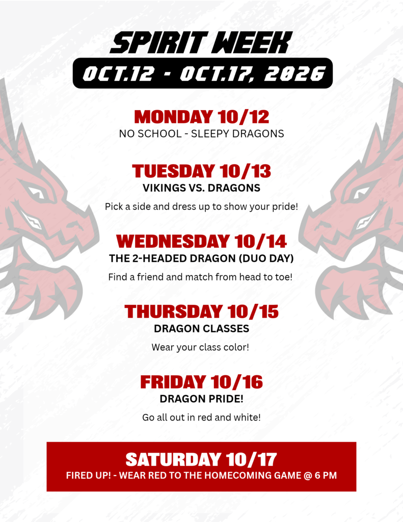 DHS Homecoming Spirit Week Flyer