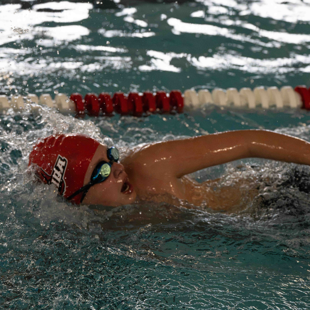 FSDB Swimmer smims in the water. 