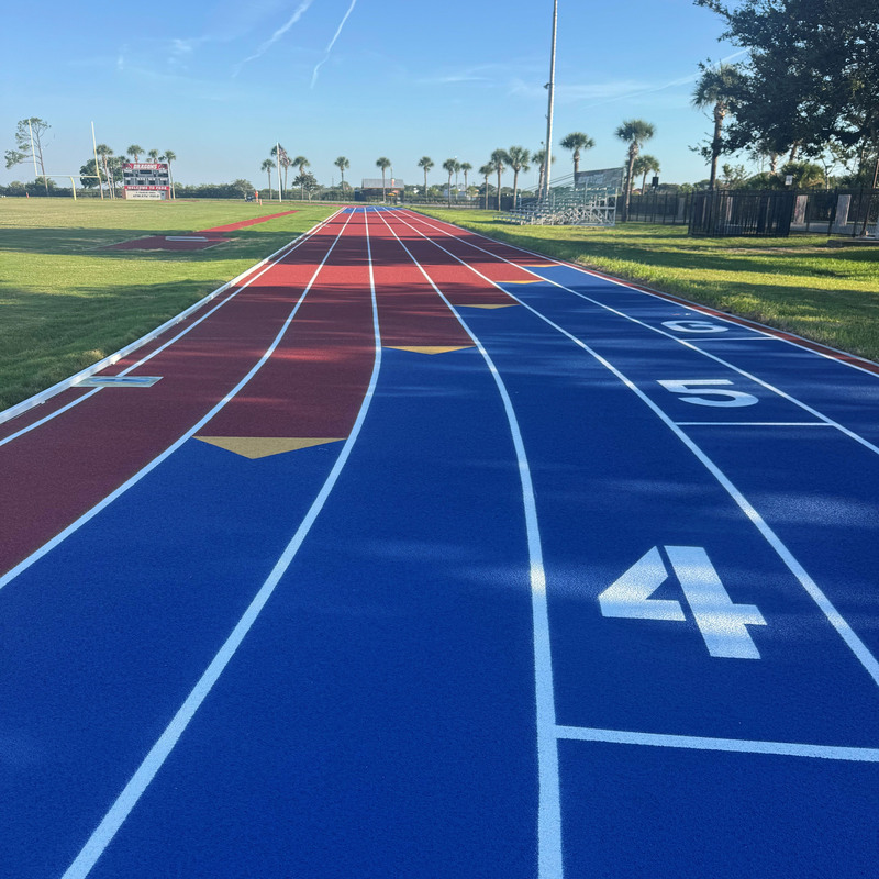 Finished lines and paint on the track.