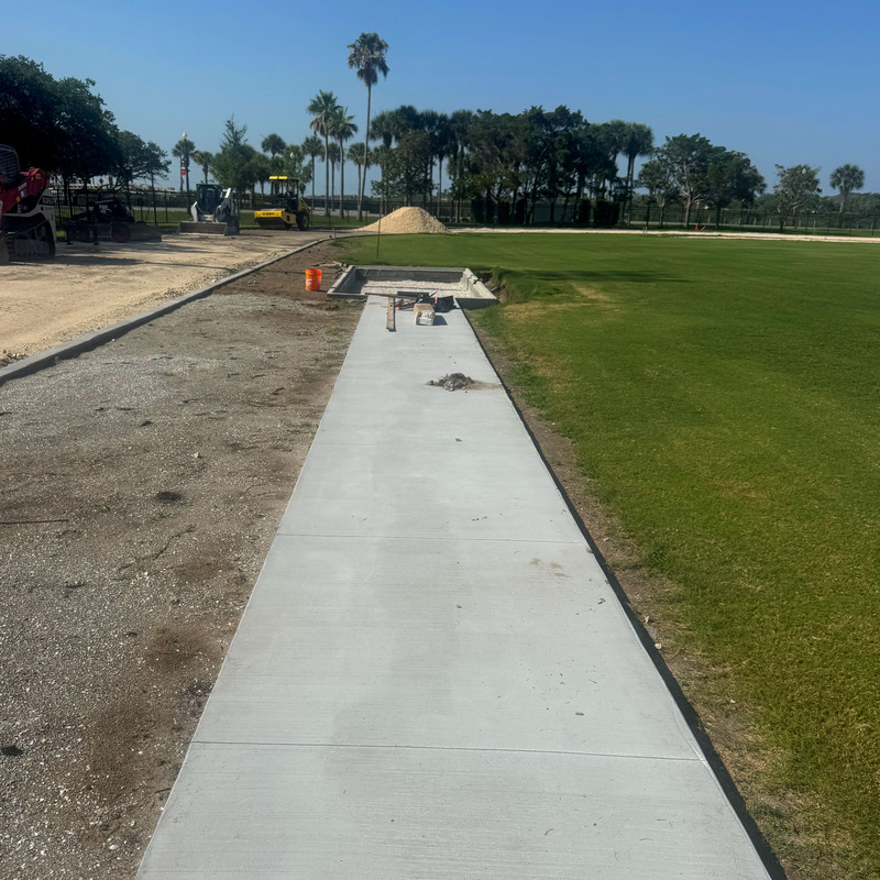 New concrete lane for the long jump and pit.
