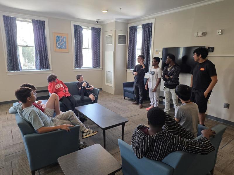 High School boys mentoring Middle School boys.