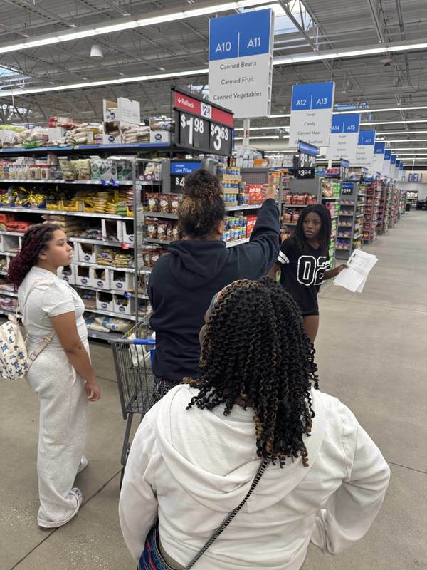 Girls shopping at Wal-Mart.
