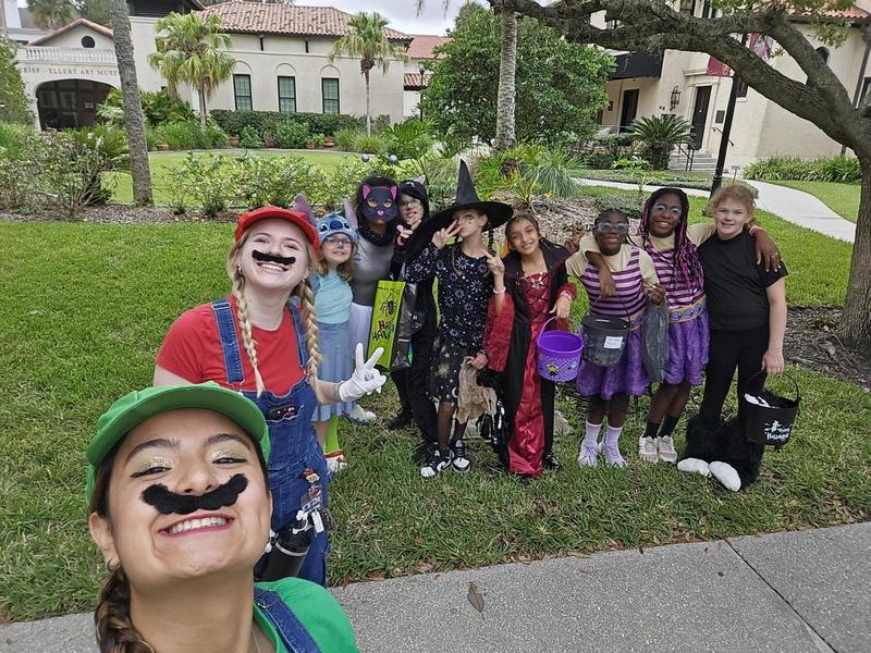 Students dressed up for Halloween.