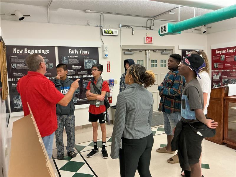 Students getting a tour of the FSDB Museum.