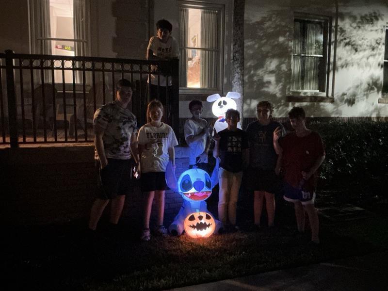 Students dressed up for Halloween.