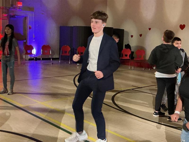 Student dancing at Valentine's Dance