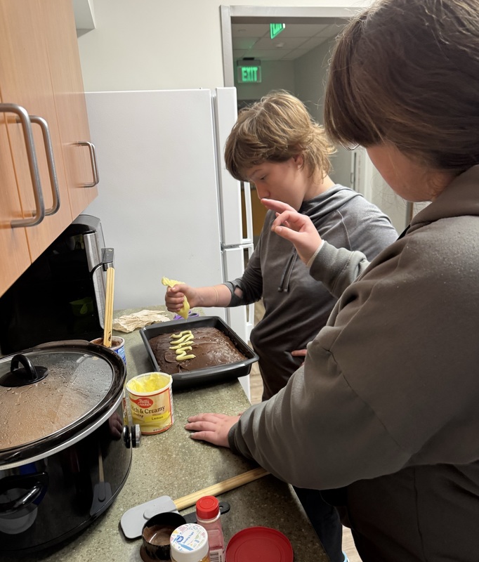 Students baking in the kitchen