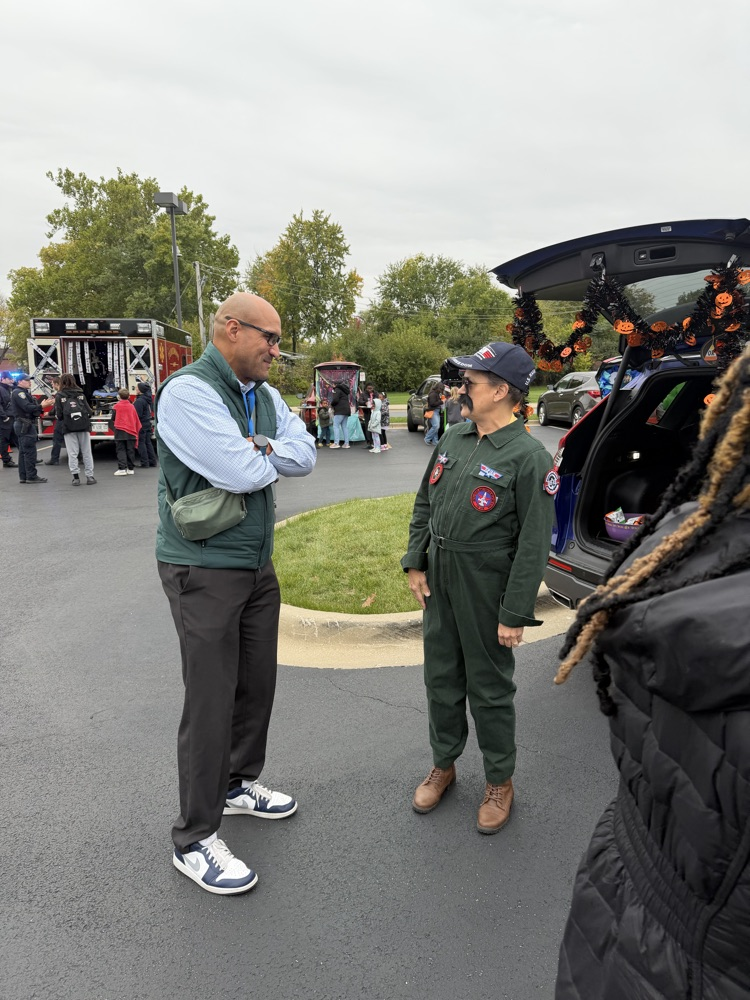 talking at the Halloween event. 