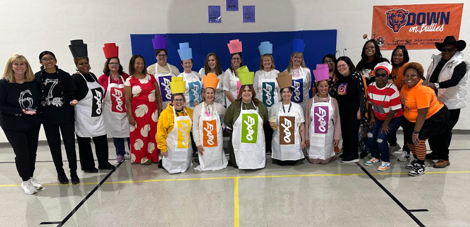 teachers dressed as expo markers for Halloween. 
