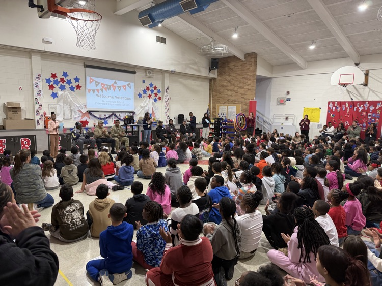 children sitting down.