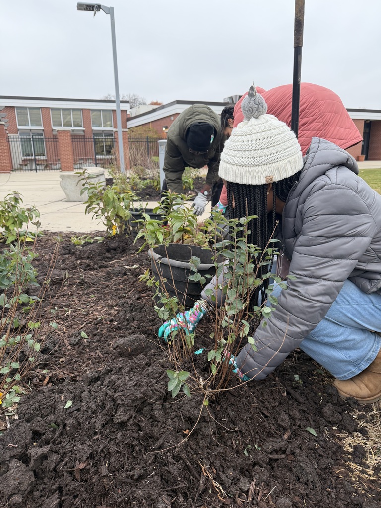 student digging in the dirt 