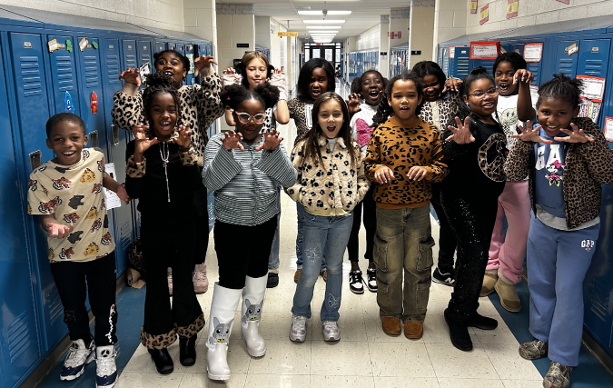 Kids from Flossmoor Hills making a scary face.