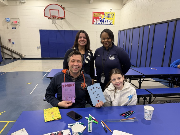 staff from flossmoor hills making greeting cards