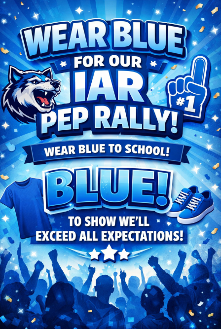 Wear Blue for pep rally 