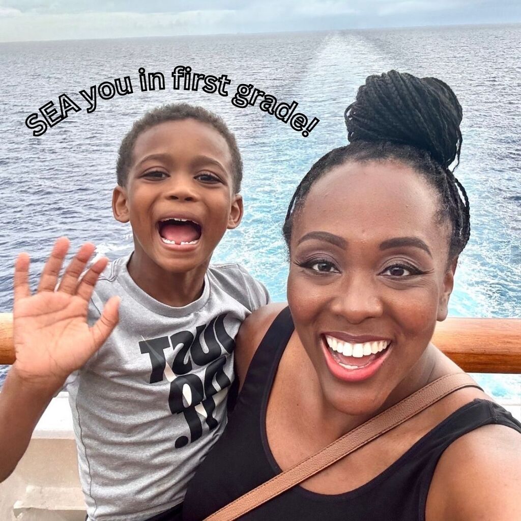 Robinson and his mom on a cruise