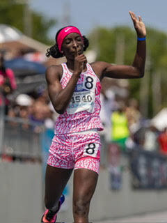 Runner winning