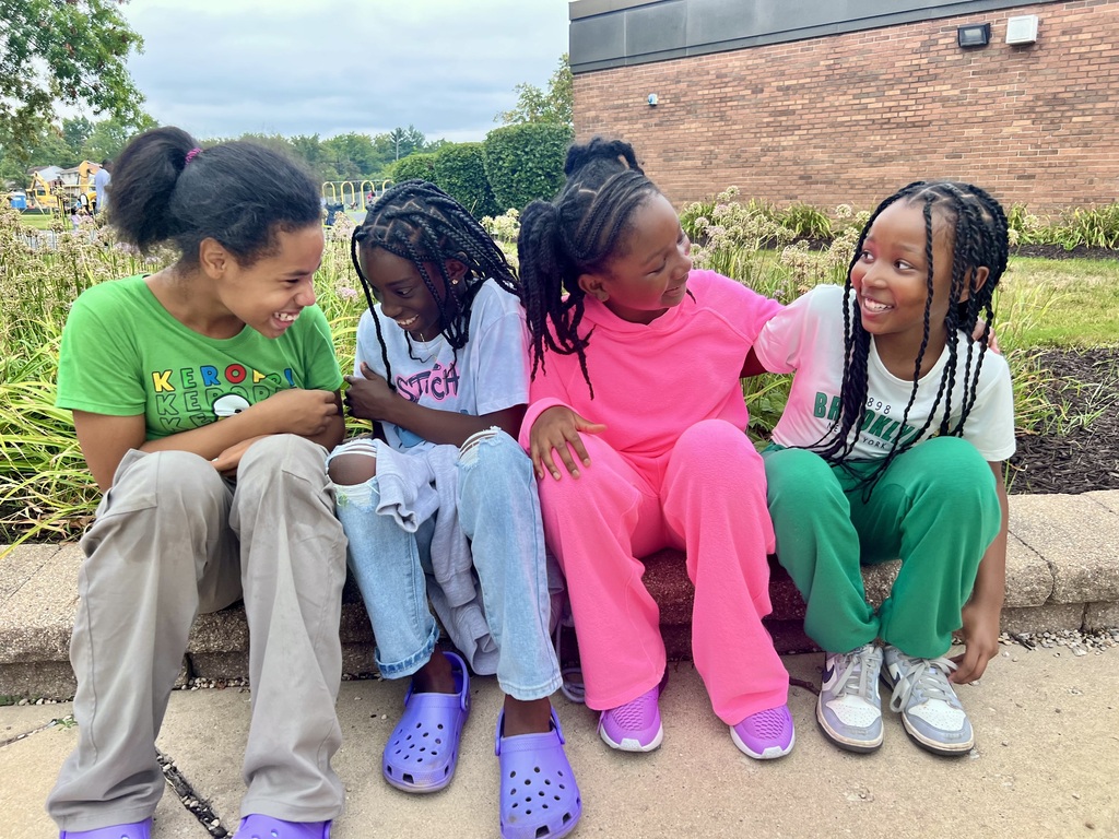 kids in front of school