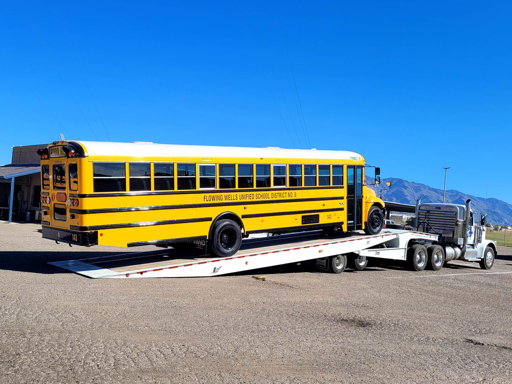 Flowing Wells Unified School District’s new electric school bus supporting cleaner, more efficient student transportation.