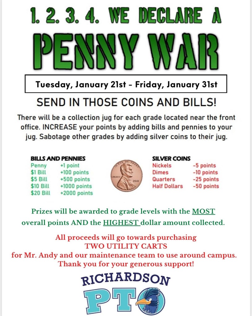 Richardson PTO Penny Wars Flier