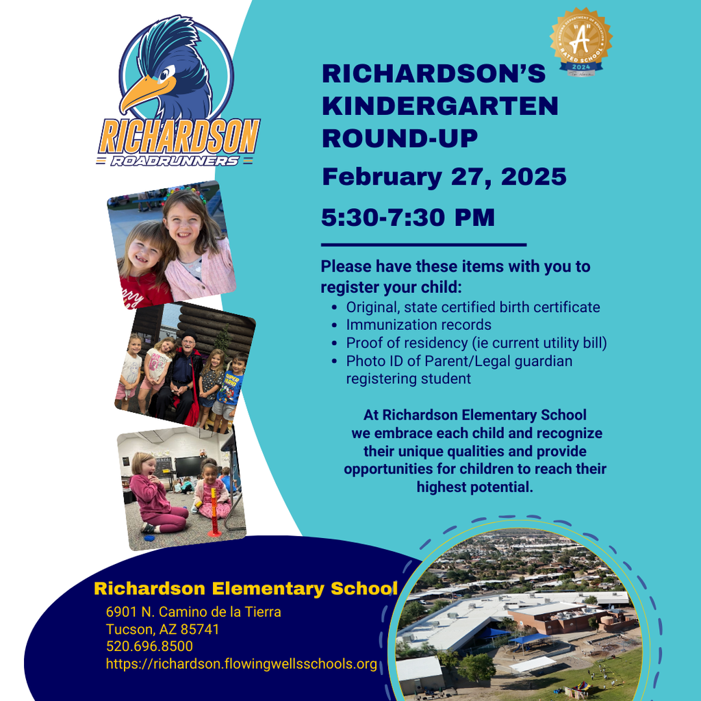 Kindergarten Round up. Registration begins 2/27 from 5:30-7:30 PM