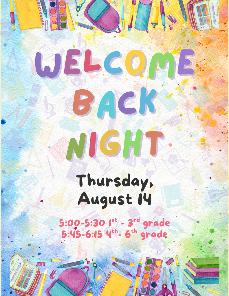 Flyer for Welcome Back Night at Homer Davis School. Event is on Thursday, August 4th. 