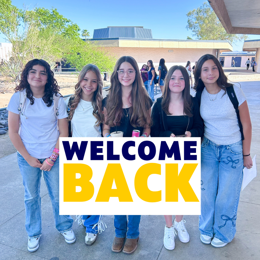Flowing Wells Junior High students pose for a photo on the first day of school.