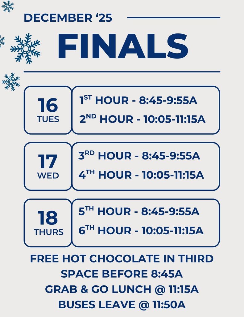 2025 Finals Schedule