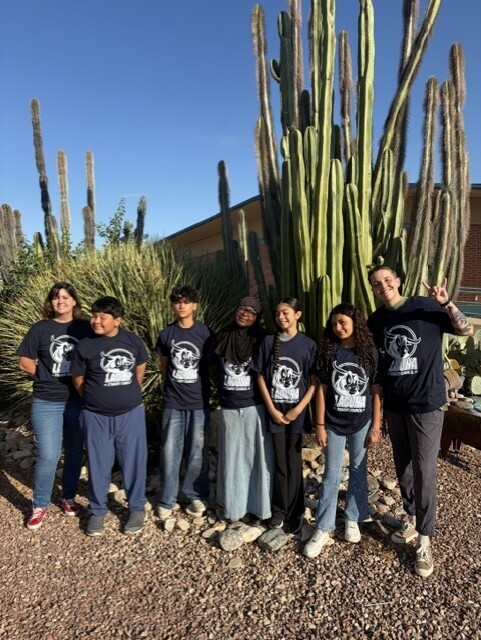 Laguna Student Council officers standing in front of cactus garden