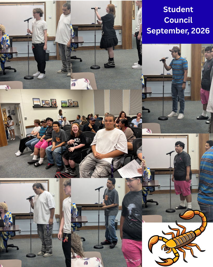 Photos of various Student Council students presenting to the Governing Board.