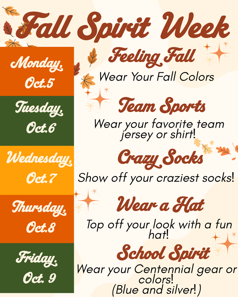 Fall Spirit Week Flyer